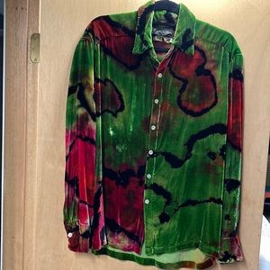Womens velvet Shibori blouse.
